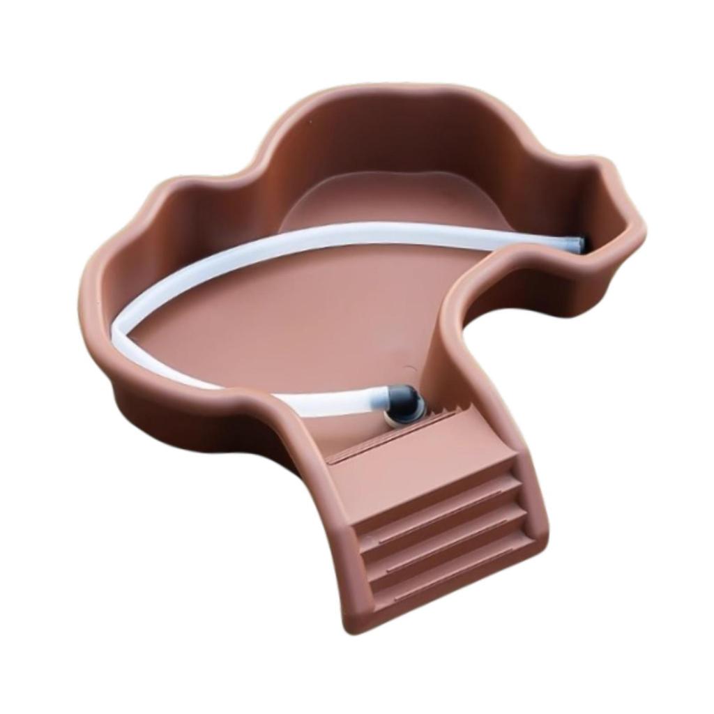 Tortoise Food Dish with Ramp Multifunctional Water Bowl Aquarium Supplies for Turtles and Reptile Pets