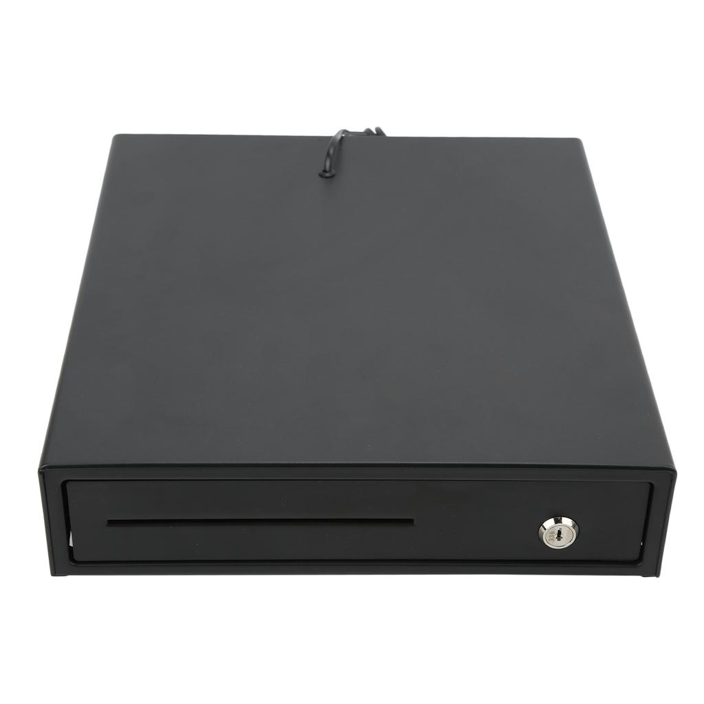Cash Register Box 3 Coin Tray 4 Bill 3 Level Lock Black DC 12?24V with 2 Keys for Supermarket