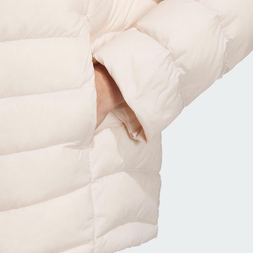 Adidas Уличная теплая водонепроницаемая модная пуховая куртка с капюшоном Мужские куртки светло-розовая JL9578