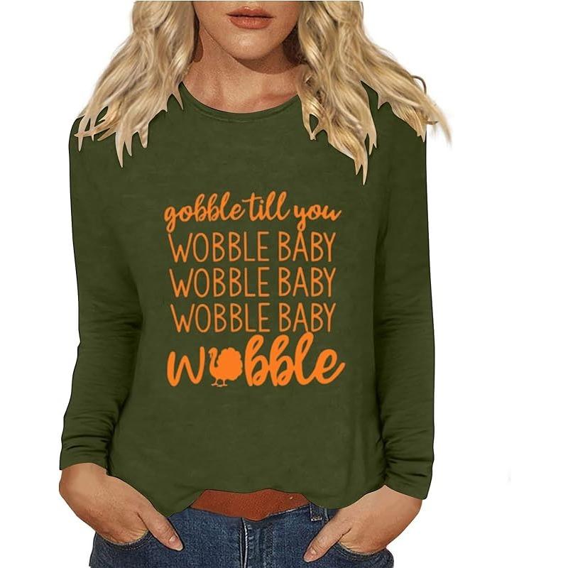 С Днем благодарения, стильный топ с длинными рукавами и рисунком тыквы 2024 года, женская осенняя рубашка с круглым вырезом, подарок