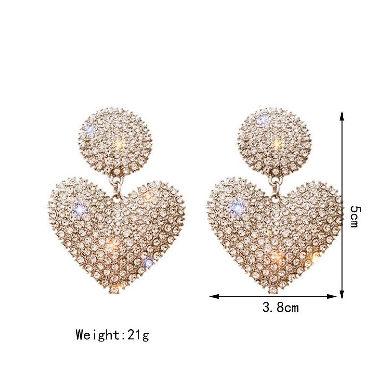 Роскошные серьги-капли в форме сердца со стразами, женские модные висячие серьги с геометрическим сердечком и кристаллами, ювелирные изделия, подарки