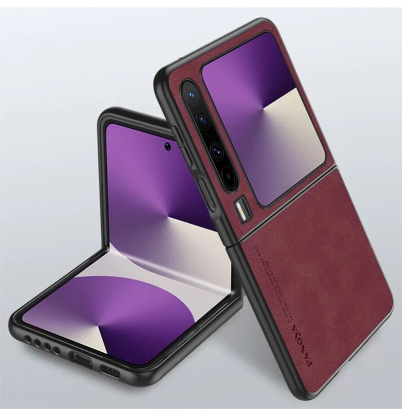 Для Huawei Pura X Роскошный кожаный складной чехол для телефона из овечьей кожи для Huawei Pura X VDE-AL00 Защитный противоударный силиконовый бампер