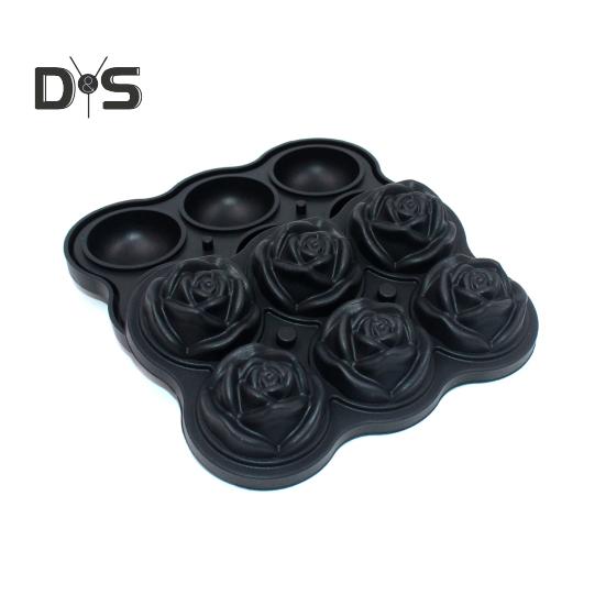 Силиконовая форма для лотка для кубиков льда, форма розы, защита от разливов, коктейли, неувядаемая форма для лотка для льда