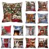 Christmas Atmosphere Printed Pattern Cushion Cover Home Living Room Sofa Decorative Pillow Pillow Cover 45*45cm