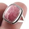 Natural Rhodochrosite Gemstone Handmade 925 Sterling Silver Gift Ring S.7 T1F93