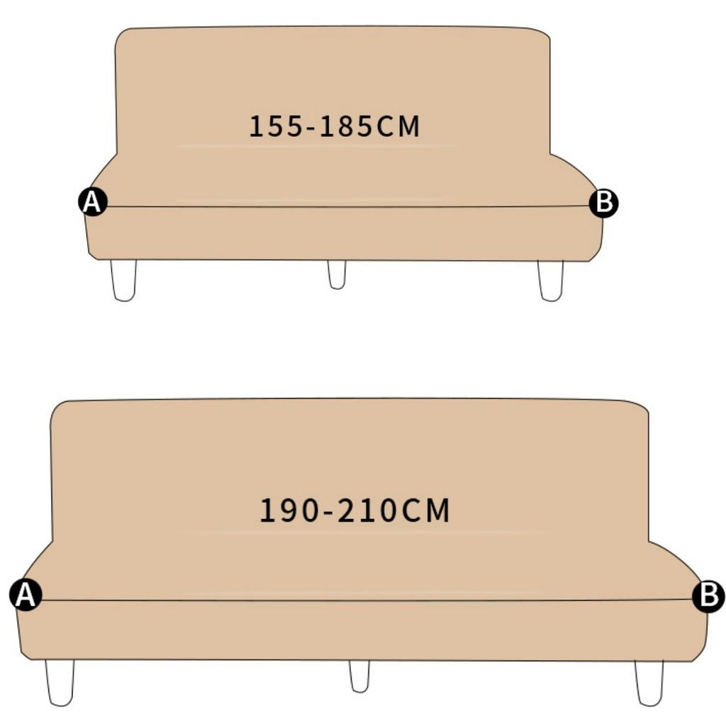 LANMOLIFE Stretch Futon Slipcover Armless Sofa Cover Furniture Protector Without Armrests Slipcover Soft