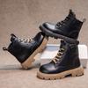 Girls' Martin Boots Autumn and Winter New Style Children's Boots Boys' Black Autumn and Winter Short Boots Children's Soft Leather Single Boots