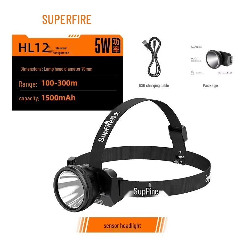 SupFire Перезаряжаемый безопасный налобный фонарь HL16