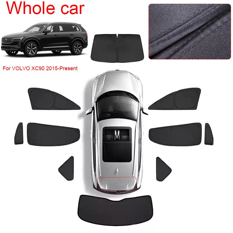 Car Black Window Privacy Sunshade For VOLVO XC90 2015-Present Auto Anti-UV Heat Insulation Protect Cover Interior Accessory
