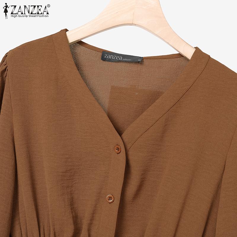 ZANZEA Женский повседневный костюм из двух частей с длинным рукавом и брюками