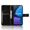 Кожаный чехол-книжка для Fairphone 5/6 с отделением для карт и шнурком