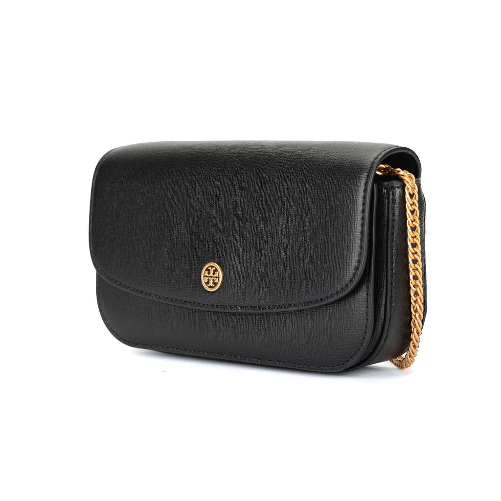 Tory Burch Кошелек женский Robinson Chain из кожи Черный 82946-001