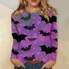 Women's Fashion Casual Halloween Printed Round Neck Long Sleeve Pullover Top