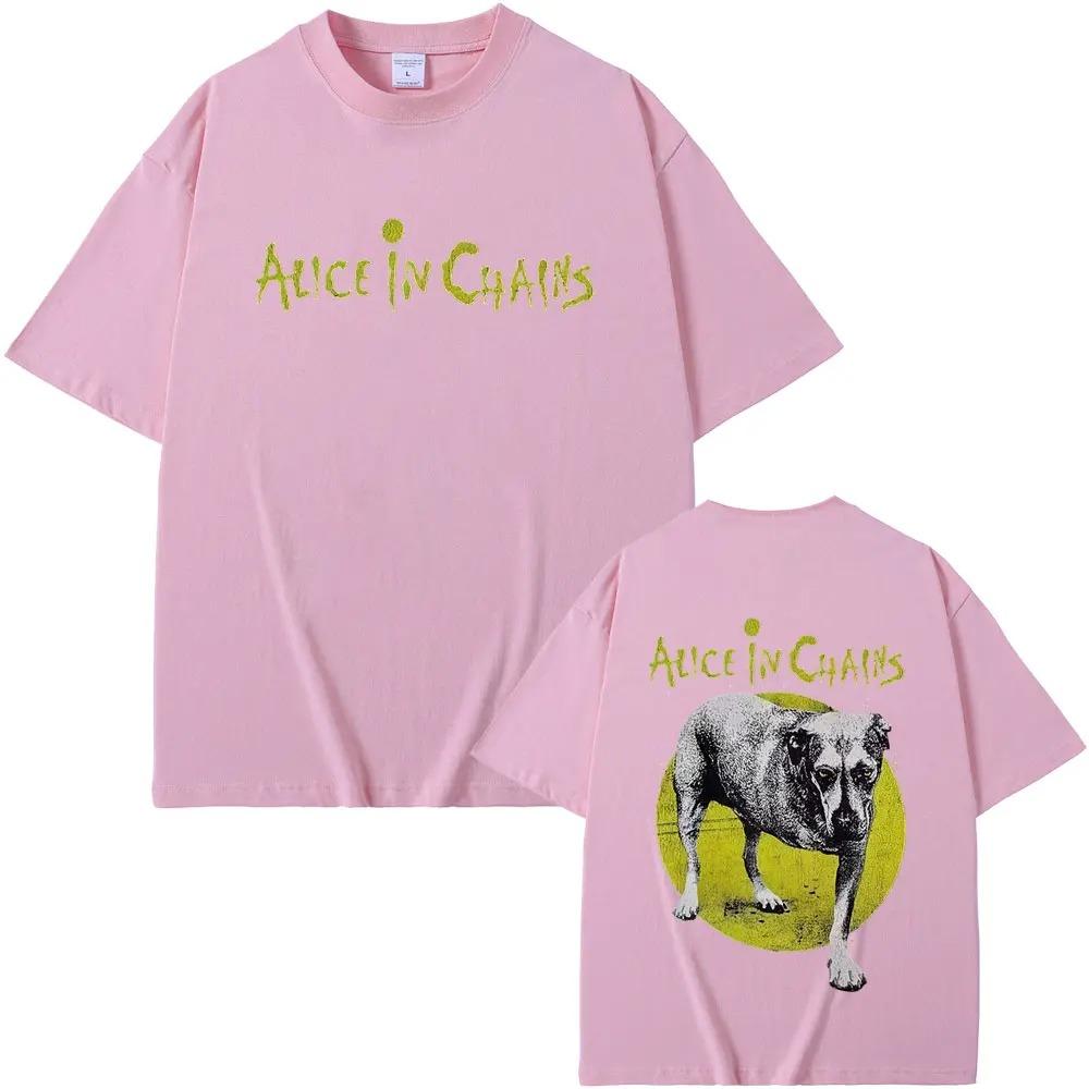 Alice in Chains AIC Группа Самый Продаваемый Футболка 90-е Гранж Рок Готика Панк Мода Оверсайз Унисекс Графический Грязевая Банка Рукав