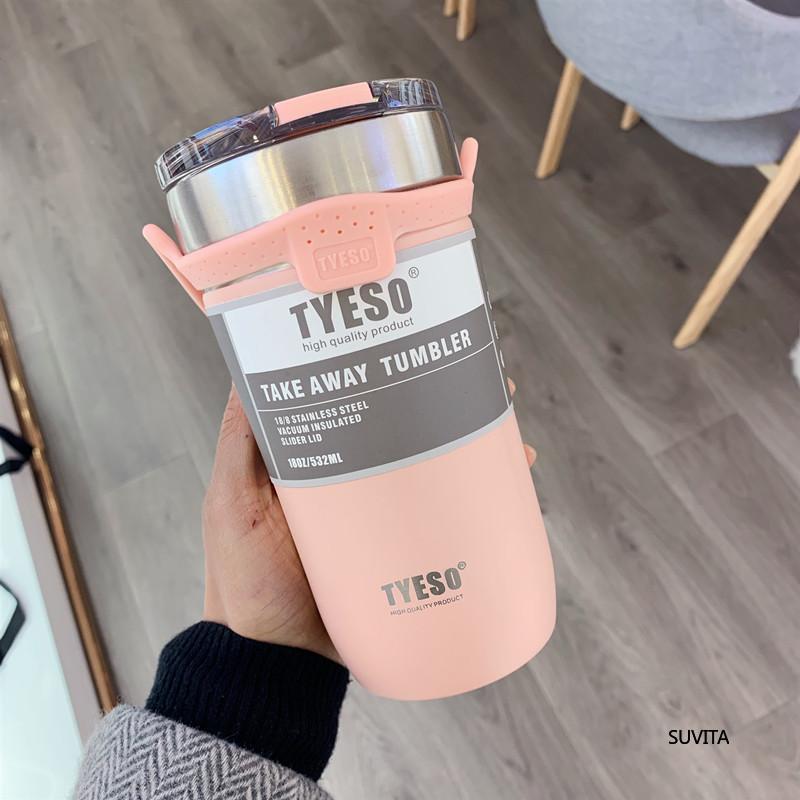 Термос-бутылка Tyeso 550/710 мл для автомобиля, кружка-термос из нержавеющей стали с трубочкой, вакуумная колба, сохраняет холод и тепло, термокружка