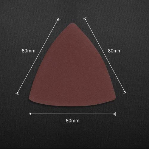 LEONTOOL #400 Sandpaper, Triangular, Velcro, for Woodworking, 80mm, Pack of 30, for Metal, Mirror Polishing, Fabric Polishing, Grinding Plastic, and G
