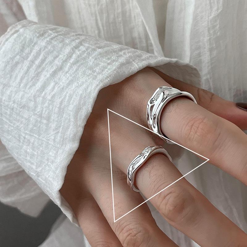 Кольцо из стерлингового серебра 925 пробы с неровным жемчугом - Женское стильное минималистичное кольцо с открытым дизайном