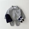 Korean Kids' Winter Two-Piece: Fashion Pants & Patterned Fleece Sweater