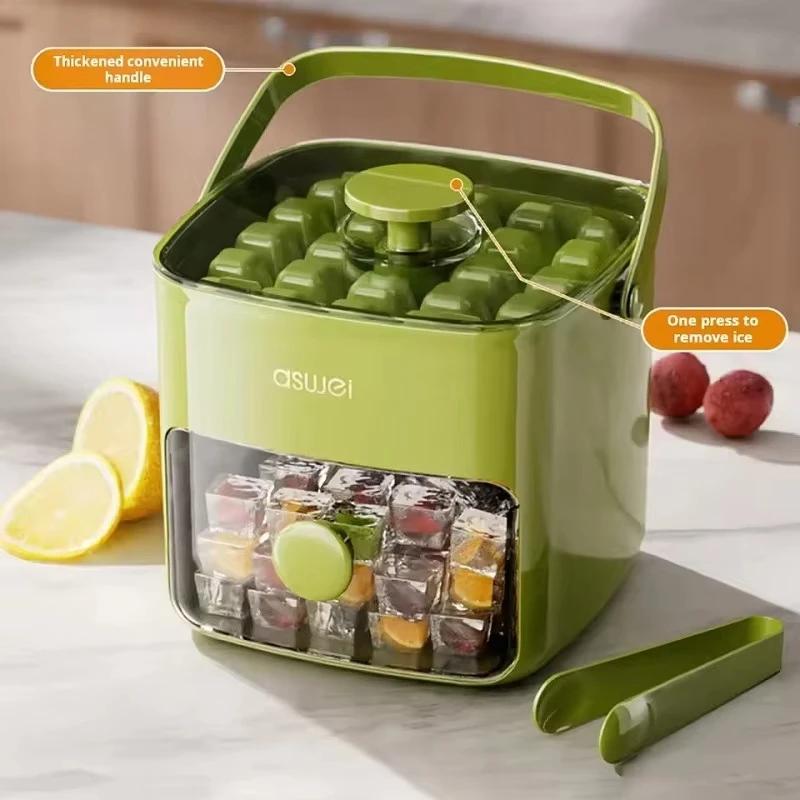 48 Grids Ice Cube Maker with Easy Glide Double Layer Food Grade Large Capacity Tray for Whiskey Drinks and Cocktails