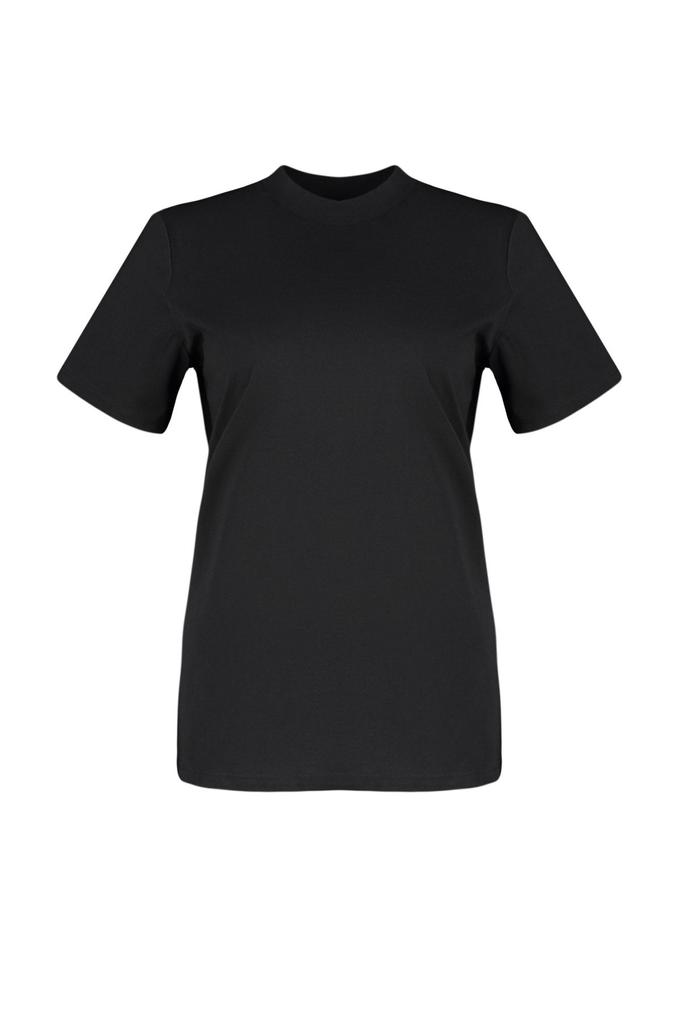 Women's Style Plus Size White Navy Blue Ribbed Collar Boyfriend Knitted T-shirt