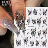 Black Silver Nail Stickers Butterfly Heart Star Design Adhesive Slider Decals Nail Stickers Manicure Decorations