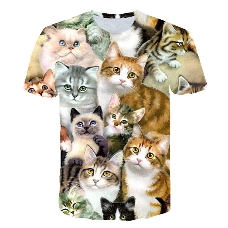 Мужская футболка с короткими рукавами и принтом животных, круглый вырез, повседневная спортивная мужская футболка-пуловер