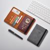 RFID Кожаный дорожный кошелек: Многофункциональный держатель для паспорта и карт