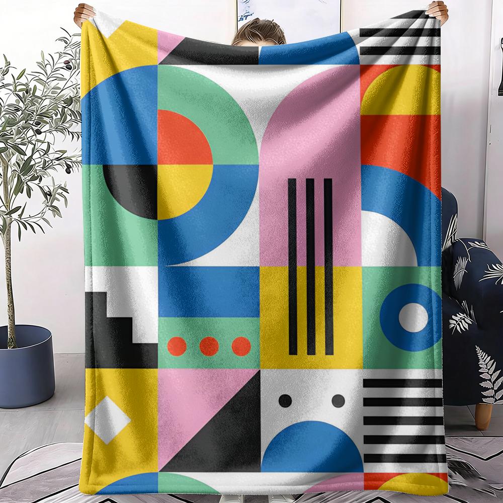 Colorful Vectors Throw Soft Flannel AC Blanket Lightweight Summer Nap Throw Cozy Blanket for Sofa Bed Travel Home