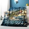 1PC Custom Name Largemouth Bass Adventure blanket versatile,all-season throw suitable for the living room,bedroom,camping,travel,and gift