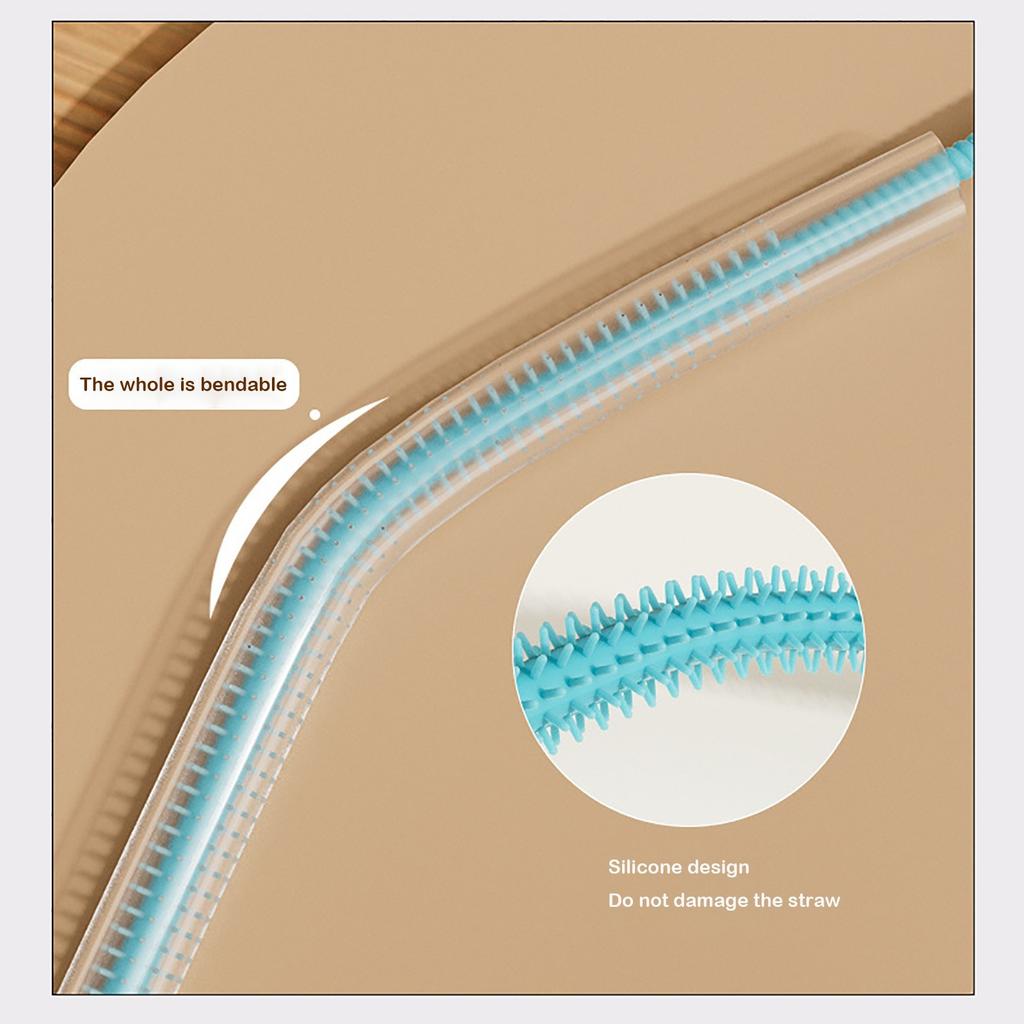 Комбинированный набор 6 мм + 9 мм Силиконовая щетка для соломинок Щетка для бутылок с удлиненной нескользящей ручкой Тонкая щетка Щетка для соломинок Щетка для пробирок