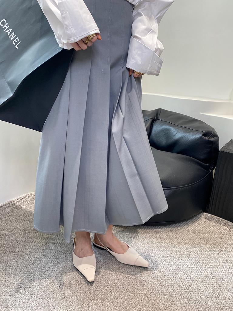 Мода Модные женские босоножки с острым носком Туфли на плоской подошве на низком каблуке бежевые коричневые черные с ремешком сзади Летние уличные туфли-мюли для женщин 39