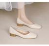 2025 новые туфли на толстом каблуке, нежные феи, квадратный носок, плоская подошва, слипоны, мягкая подошва, универсальные женские туфли Doudou, женские