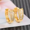 Caoshi Trendy Women Gold Color Hoop Earrings Brilliant Zirconia Accessories For Daily Party Stylish Wedding Ceremony Jewelry