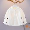 Рубашка для девочек корейская версия детской повседневной модной рубашки с длинными рукавами для малышей, тонкая детская одежда в западном стиле