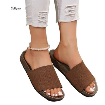 Модные Роскошные Ретро Сандалии Женские Шлепанцы на Плоской Подошве С Открытым Носком Нескользящие Уличные Шлепанцы Женская Пляжная Обувь Размер 35-43