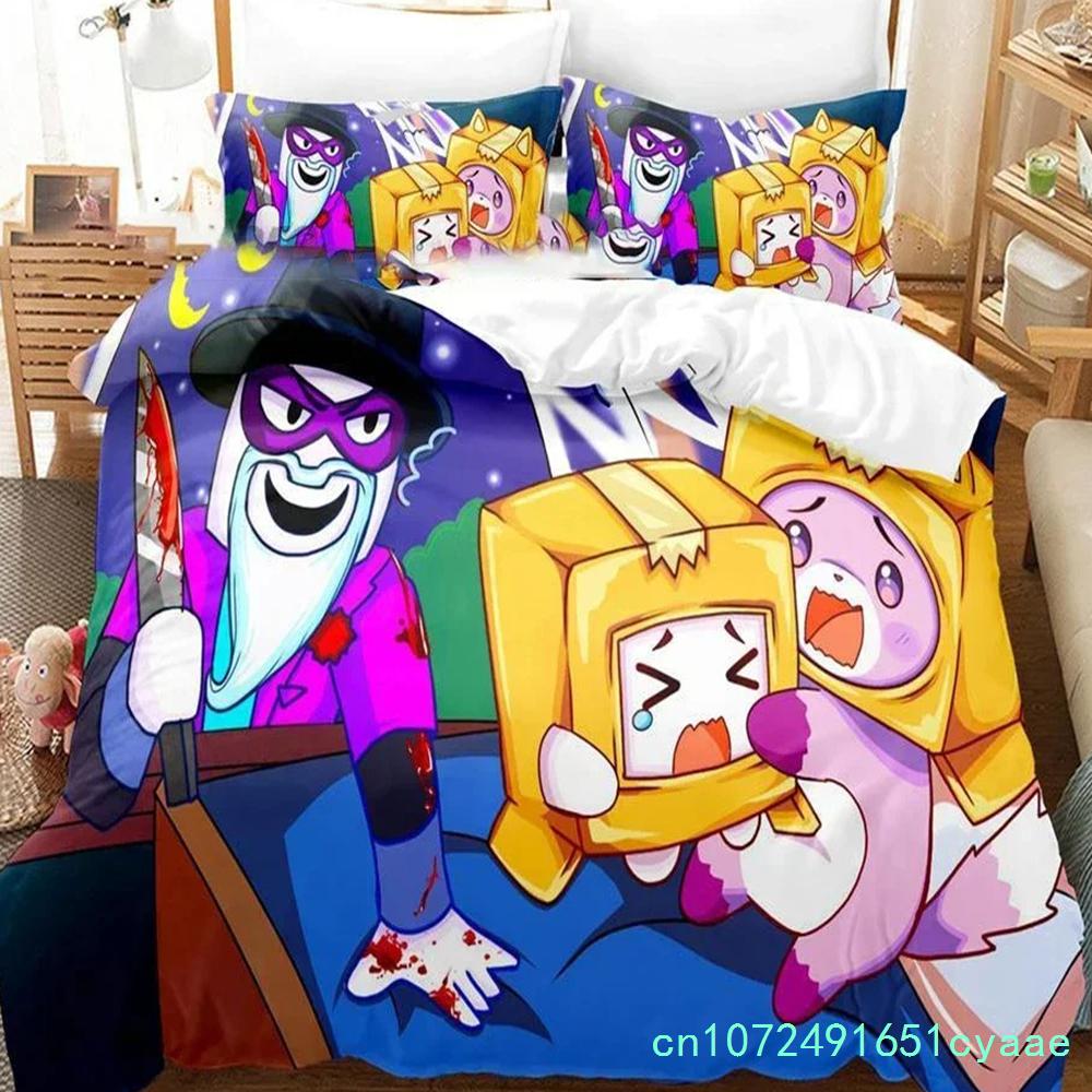 3D Печатный Комплект Постельного Белья Lankybox Foxy Boxy Пододеяльник Покрывало для Спальни Одеяло Односпальное Двуспальное King Size Покрывало для Одеяла Дом