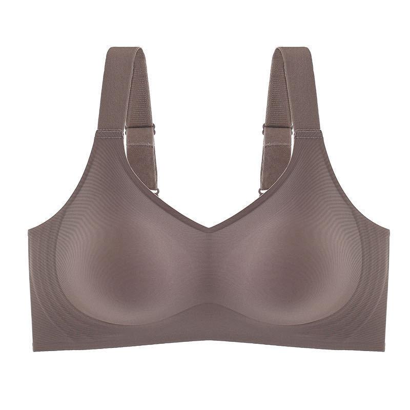 Traceless underwear women's D jelly strip soft support gathering bra closed breasts upper support thin large chest small bra