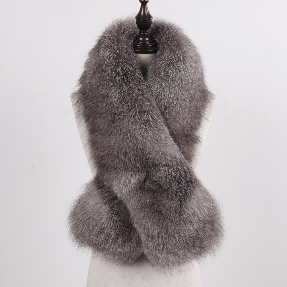 New Winter Lady Natural Luxury Real Fox Fur Scarf Shawl Full Pelt Warm Soft Genuine Fox Fur Scarves Women Real Fur Muffler
