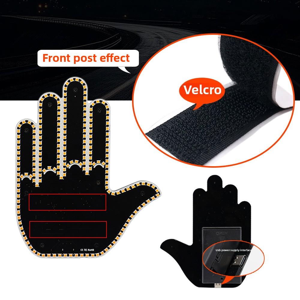 Car LED Finger Gesture Light for Rear Window LED Fun Interactive Gestures Palm Light Decoration