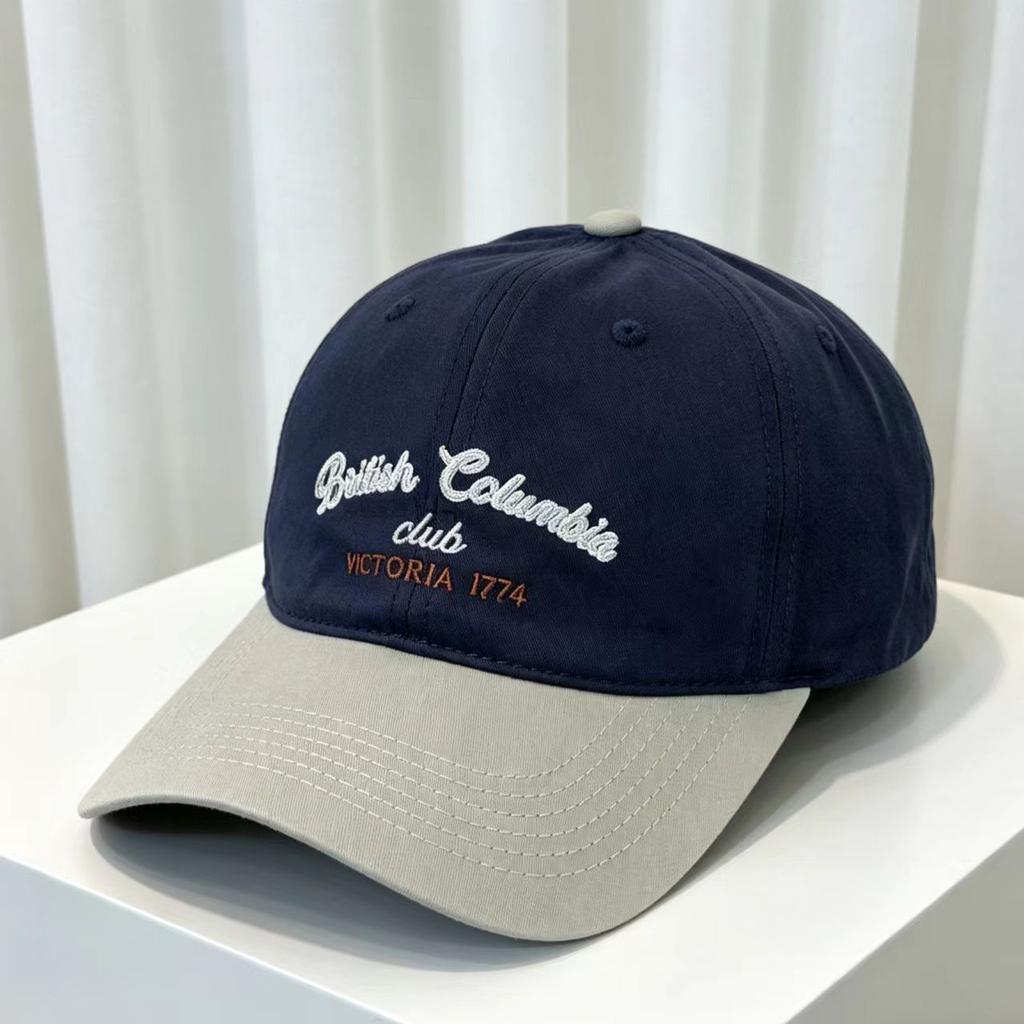 Spring new original color matching baseball cap women deepen the big head circumference and show the face small thin contrasting color cap men