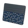 Inden Card Holder Slim Card Case Thin Deerskin Navy Blue X White Lacquer Dragonfly Pattern [Indenya] 2530-14-008