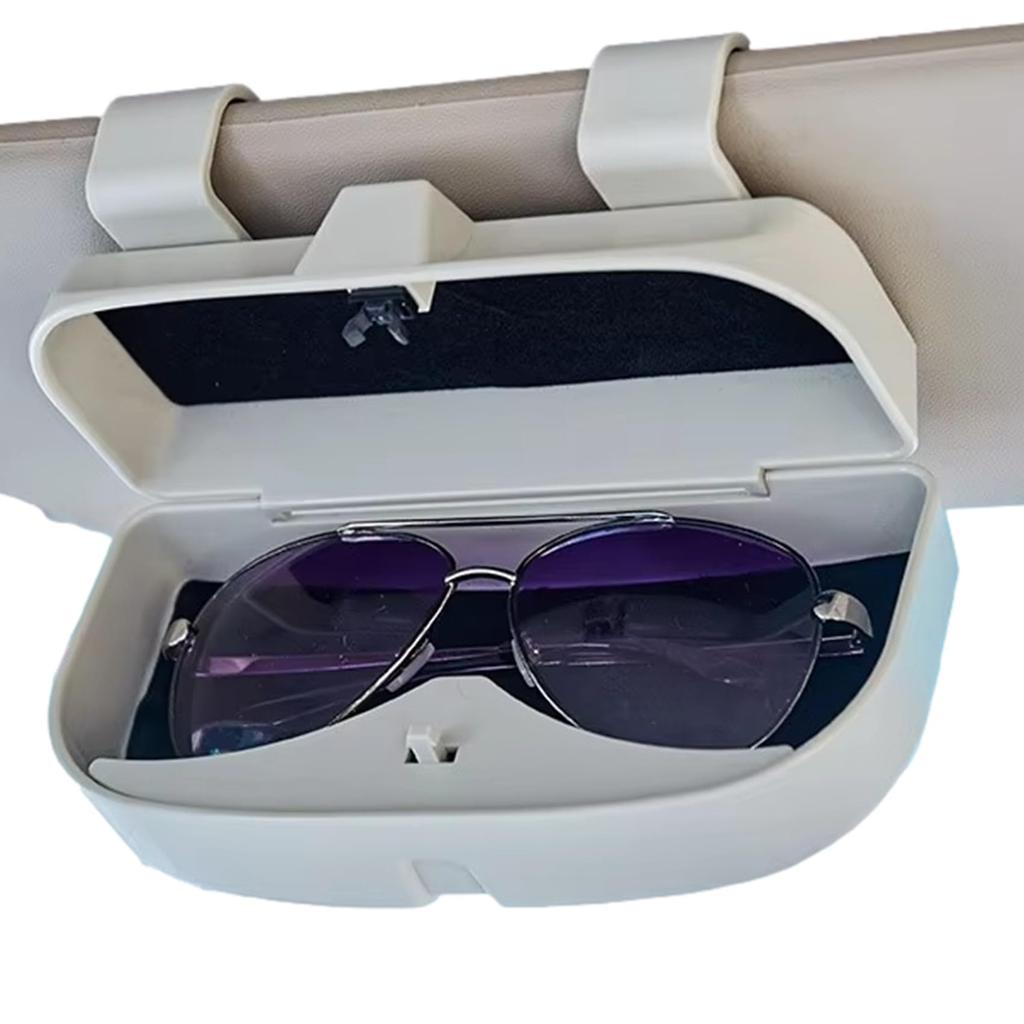 NOELAMOUR Sunglasses Sunglasses Eyeglasses Car Sun Eyeglass Storage Box Case, Holder, Holder, Visor, Case, (Beige)
