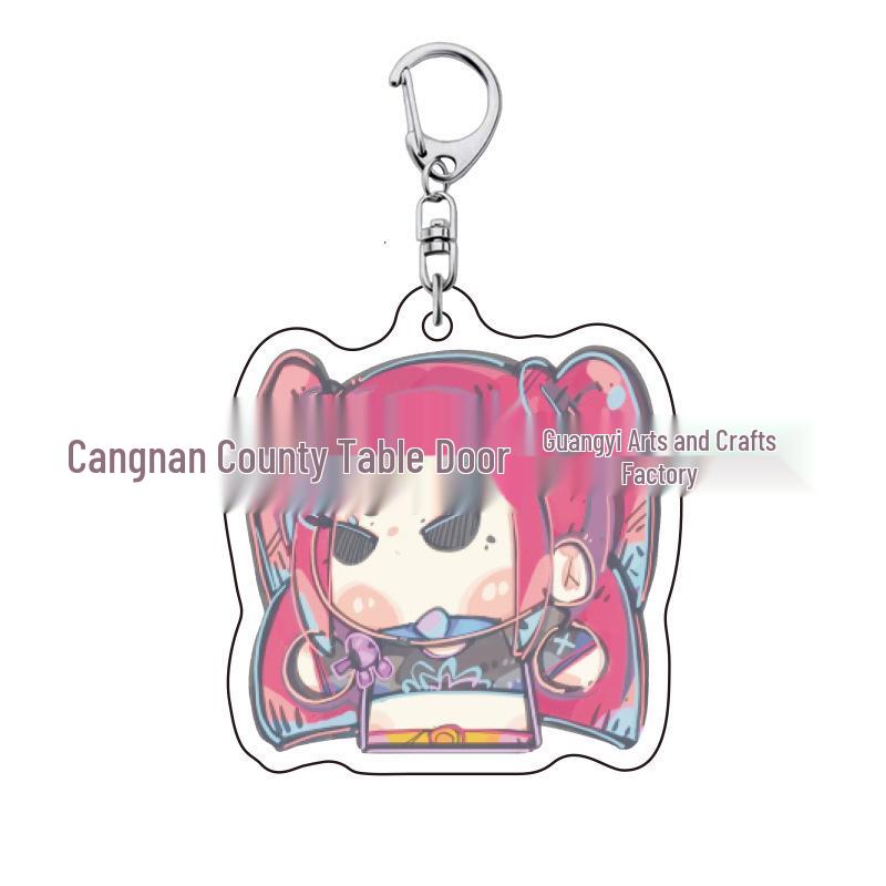K-pop Брелок для ключей с женской группой «Охотники на демонов»: Милый акриловый брелок для школьной сумки Lumi, Zoe, Mira & Qin Yu