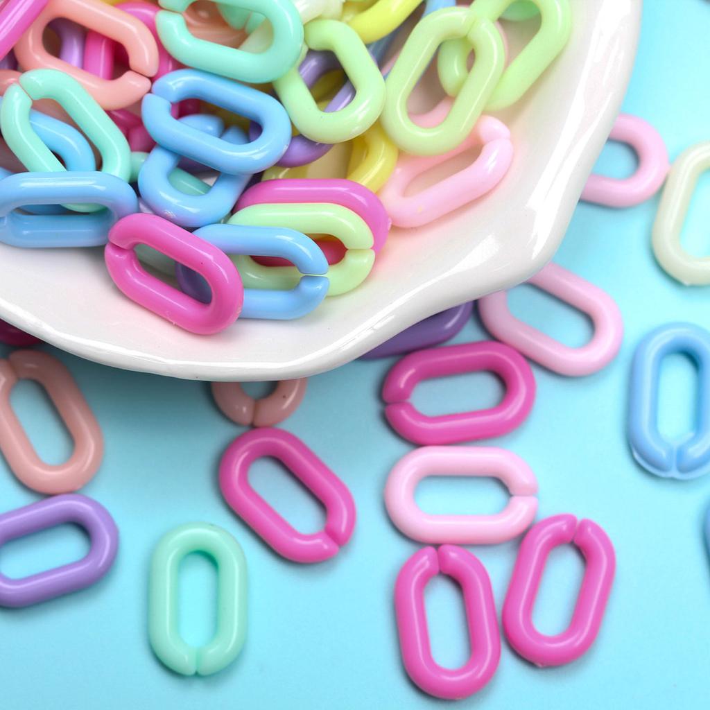 Hanmade Twisted 100PCS Acrylic Multicolor 14mm*9mm Assembled Parts Beads Chains Jewelry Findings Accessories DIY