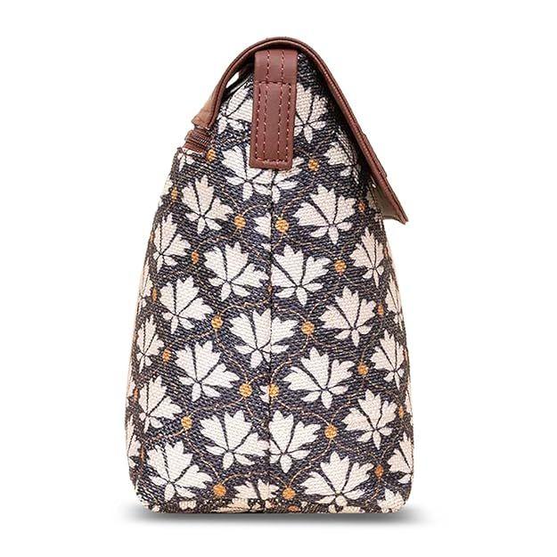 Женская сумка на ремешке из веганской кожи с принтом ручной работы