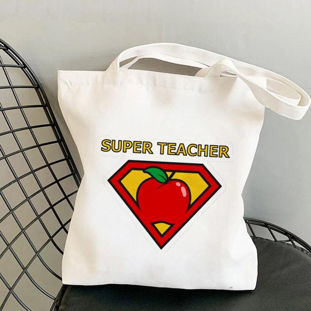 Поставки, сумка-тоут с принтом учителя для детского сада, женская сумка-шоппер в стиле Харадзюку, забавная сумка для девочек, сумка для покупок на плечо, женский подарок, холщовая сумка