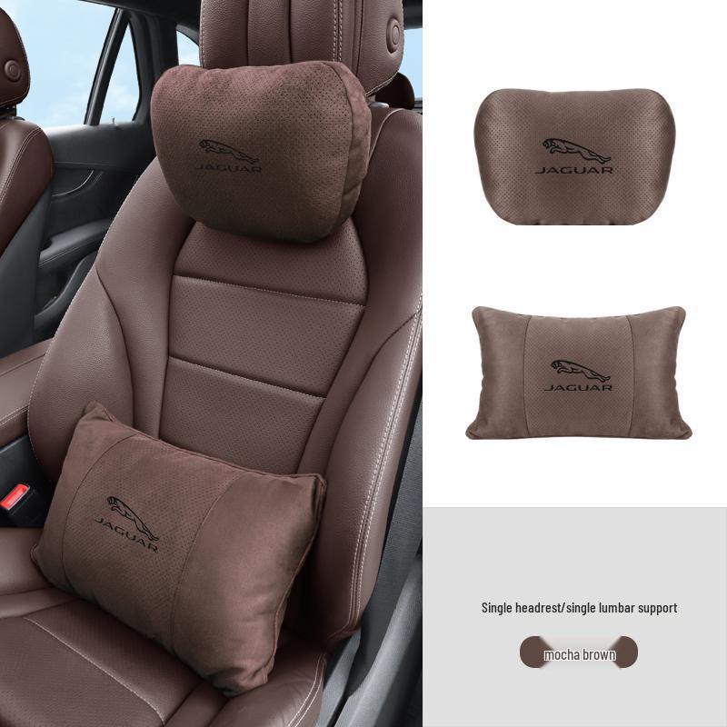 Дышащие подголовники с поддержкой шеи из замши для автомобильных сидений Jaguar XEL/XFL/F-PACE