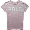 Polo Ralph Lauren Футболка с принтом букв, круглым вырезом, коротким рукавом, мужская, розовая, 211800249-001