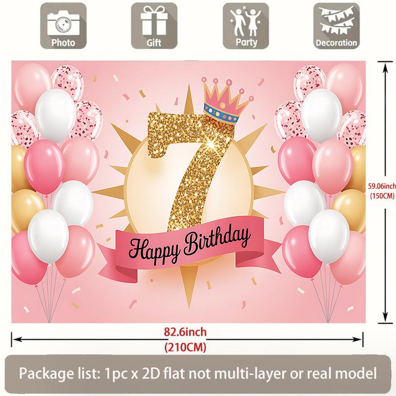 Birthday Celebration Party Banner, Polyester Background Decor for Home Room Wall and Props