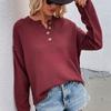 Autumn and Winter Women's Solid Color Pullover Plus Size V-Neck Knit Sweater Street Hipster Sweater